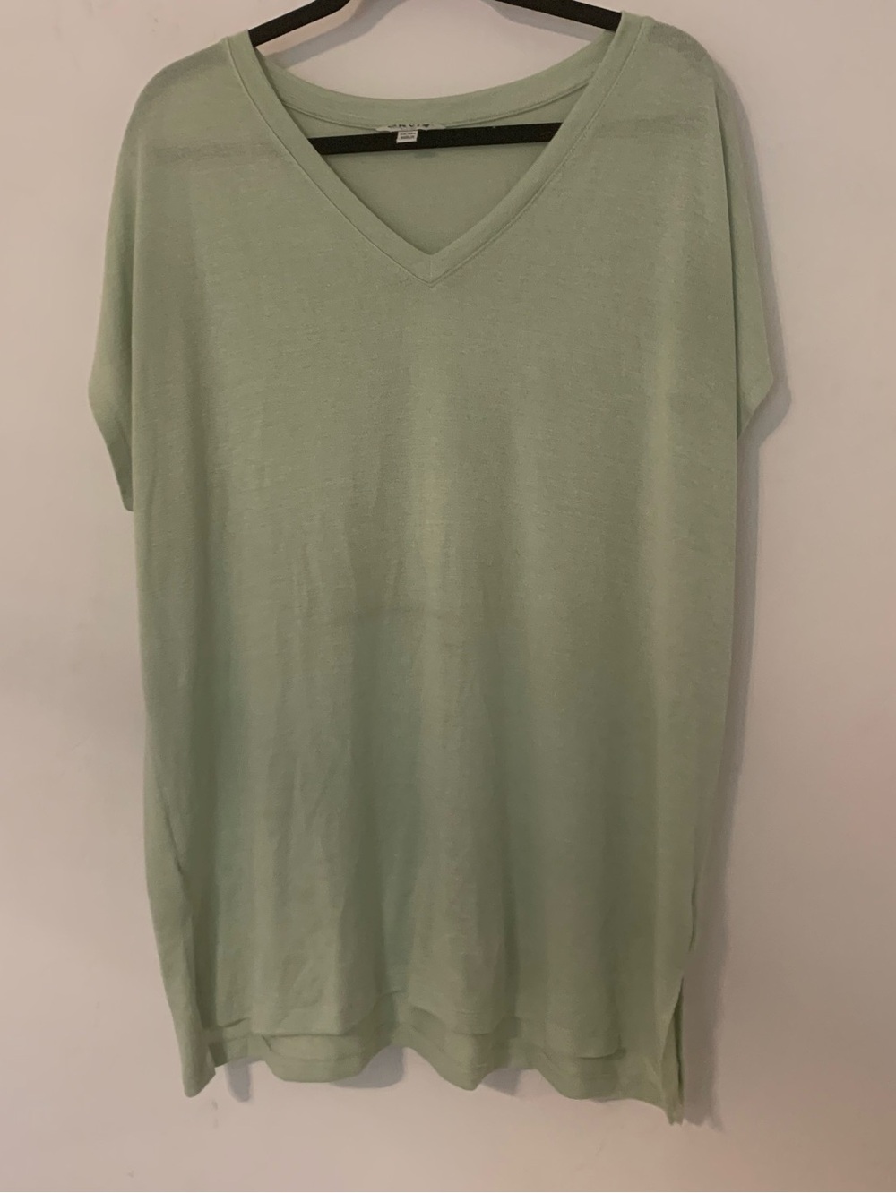 Orvis Ladies Soft-Feel Tunic Knit Top Casual Comfort I42 2XL Green V-neck Logo